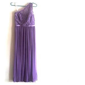 Size6 Long One Shoulder Lace David's Bridal Dress